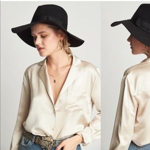 Black Brixton Piper Floppy Hat, Size Small, wool